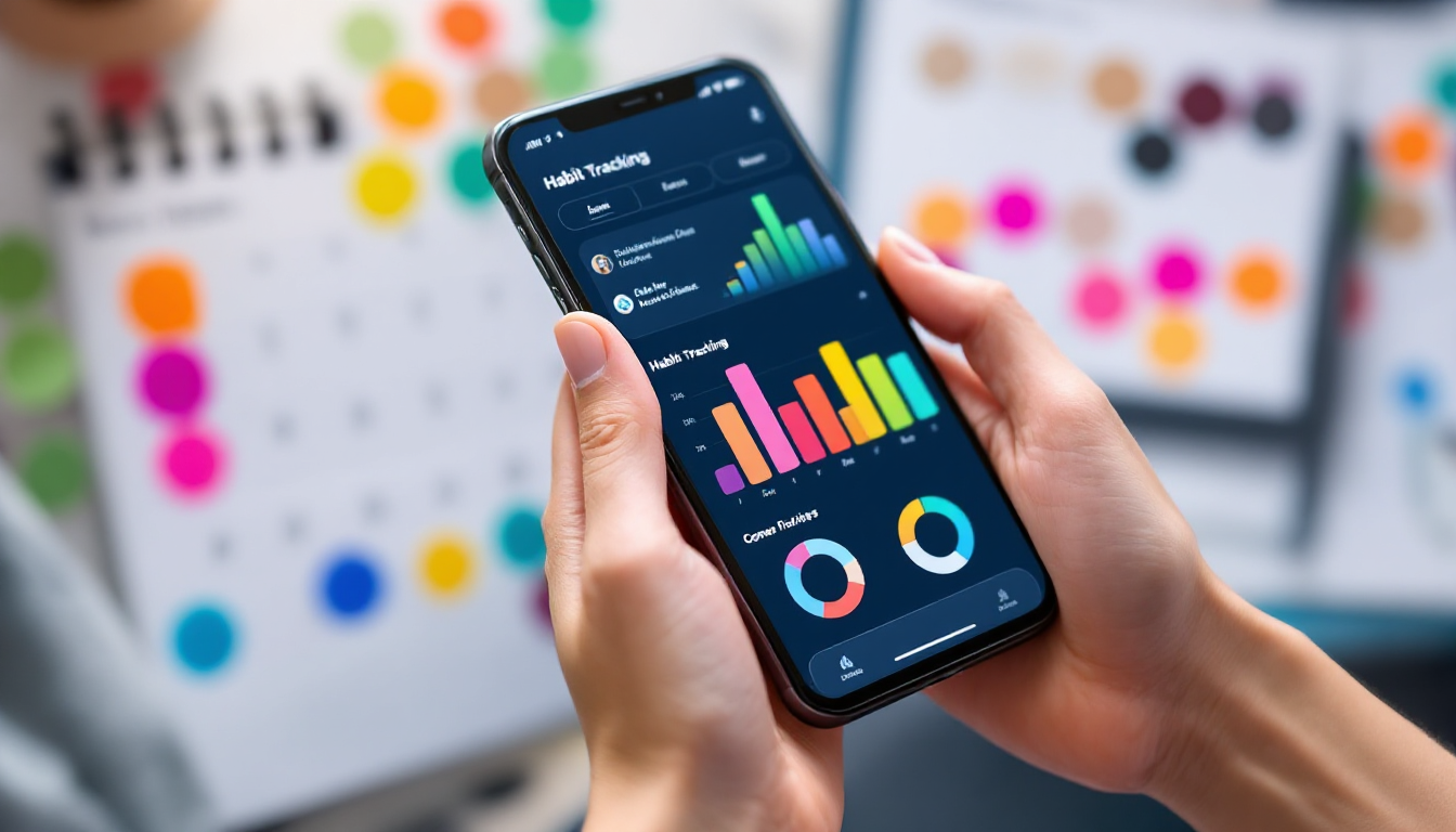 실천력 강화를 위한 습관 추적 앱과 일정 표시 캘린더의 모습