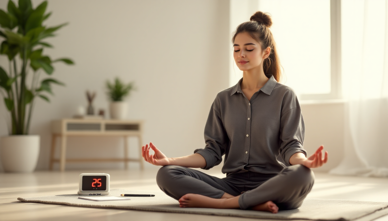 명상과 포모도로 기법으로 집중력을 강화하는 모습
